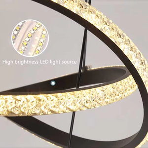 Samenhangende hoge plafondlamp van acryl, luxe decoratieve verlichting, hanglampen - Product Image 5