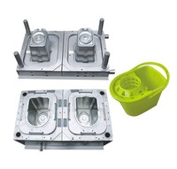Molde de inyección de plástico P20 personalizado MH-253 para productos domésticos - Cubo para fregona con canales de inyección de agua caliente y fría y pasador expulsor