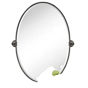 椭圆形油面青铜金属枢轴浴室化妆镜倾斜化妆镜适用于墙壁