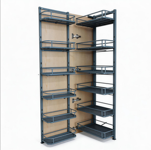 מארגן מזווה מודרני גבוה נשלף עם סגירה שקטה, סל אחסון פונקציונלי לארון מטבח, עמיד מפלדת אל-חלד וברזל, מתאים למלונות - Product Image 1