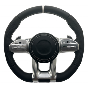 Costura de la cubierta del volante de gamuza Compatible con <span class=keywords><strong>Mercedes</strong></span> <span class=keywords><strong>Benz</strong></span> Is 550 SL <span class=keywords><strong>Clase</strong></span> C 300 GLK <span class=keywords><strong>350</strong></span> SE Alcantara Leather Sport - Product Image 5