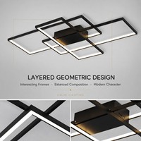 Lámpara de Techo LED Geométrica Moderna, Regulable, de Montaje Empotrado o Semiempotrado, para Sala de Estar, Dormitorio, Comedor