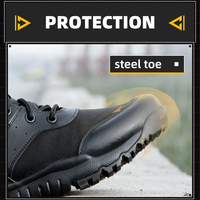 Bottes en cuir noir légères, tactiques, respirantes, antidérapantes, pour la randonnée et l'entraînement