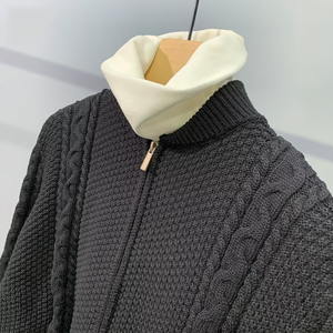 Suéter Cárdigan <span class=keywords><strong>de</strong></span> <span class=keywords><strong>Punto</strong></span> Personalizado para Hombre, Estilo Casual, Holgado, <span class=keywords><strong>de</strong></span> Color Sólido, con Patrón Jacquard - Product Image 4