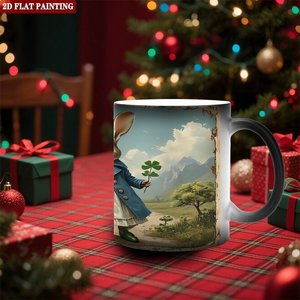 Custom Cartoon Pattern Sublimation Mug Frosted Black 11oz <b>Ceramic</b> Heat Color Changing Magic <b>Cup</b> - Product Image 2
