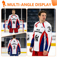 Maillot de hockey Puck Pros Streetwear 100% polyester imprimé par sublimation respirant léger séchage rapide manches longues unisexe