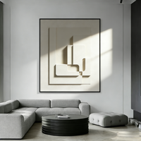 Art mural en relief 3D en grès pour hôtel, salon, hall d'entrée, salle à manger et chambre à coucher