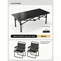 Table de camping pliable moderne en alliage d'aluminium robuste, imperméable, portable, pour pique-nique en extérieur, jardin, cour arrière