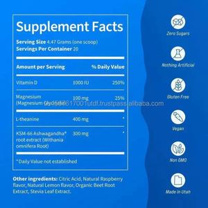 Nhà Máy OEM Tùy Chỉnh Thể Thao Năng Lượng Bổ Sung KSM-66 Ashwagandha Uống Mix Vitamin D3 Magiê L-Theanine Làm Dịu Uống - Product Image 2