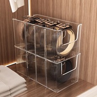 Boîte de rangement multifonctionnelle en acrylique pour la maison, support de rangement pour ceintures, cravates, foulards, vaisselle en plastique pour la vaisselle, les casseroles