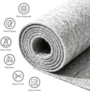 Feutre rigide gris 1 mm, grande feuille de tissu en feutre pour l'artisanat - Product Image 4