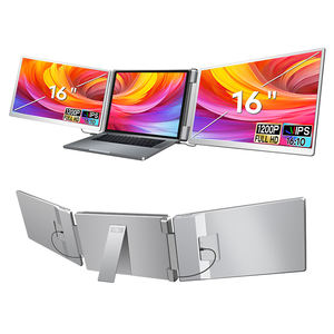 Monitor Portátil Triple FHD IPS de 16 Pulgadas para Trading de Acciones, Forex, Criptomonedas, Extensor de Pantalla Dual para Laptop, Estación Móvil USB C HDMI - Product Image 1