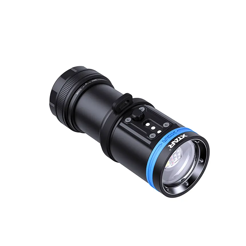 Professional diving flashlight 4000lm UW video light waterproof IPX8 lantern with Red//Blue/UV light