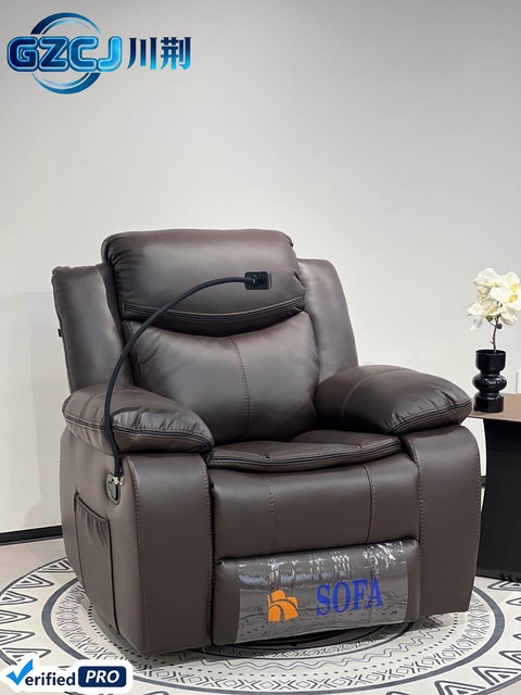 Hot Sale Home Theater Synthetic Leather Recliner Sofa Modern Manual One Seat Stainless Steel Legs Apartment & Hotel Use