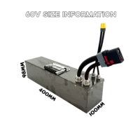 Pack de batteries au lithium 16S4P 60V 20AH 80A avec boîtier métallique et chargeur pour Crazy Cart