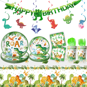 Artículos para Fiesta de Cumpleaños de Dinosaurios, Vajilla Desechable con Diseño de <span class=keywords><strong>Mundo</strong></span> Dinosaurio para Niños, Platos, Servilletas y Vasos para 10 Personas - Product Image 1
