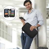 Porte-cartes multifonction personnalisé avec blocage RFID, étui pour documents, organiseur multi-compartiments, portefeuille de voyage familial pour passeports