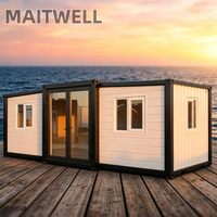 Conteneur préfabriqué mobile prêt à l'emploi de 20 pieds, extensible, en panneaux sandwich, pliable, maison préfabriquée extensible, maisons conteneurs