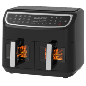 2600 W Smart Digital Air Fryer 9 L <span class=keywords><strong>Double</strong></span> Panier <span class=keywords><strong>Double</strong></span> Zone Acier Inoxydable 8-1 Sans Huile Freidora Ménage Voiture Hôtel Allemand - Product Image 6