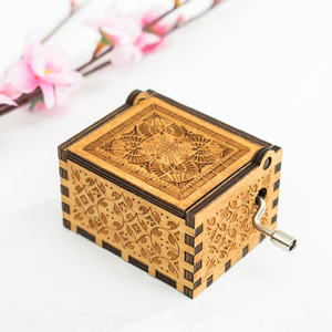 Wooden music box ornaments classical carving DIY hand music box fine crafts gifts