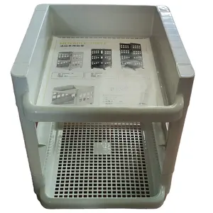 Multi-functional plastic household kitchen storage rack commodity shelf Movable multipurpose shelf