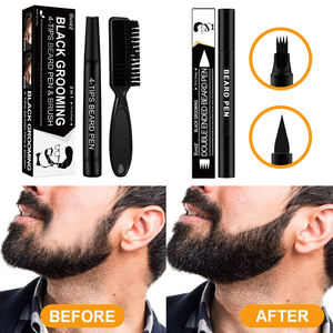 Label privé baume à barbe végétalien pour hommes Kit de croissance de la barbe avec rouleau sérum peigne Kit de soin de la barbe - Product Image 2