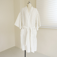 Robe de nuit en lin de luxe pour femmes, confortable et respirante, peignoir personnalisé à manches longues pour la détente nocturne des femmes