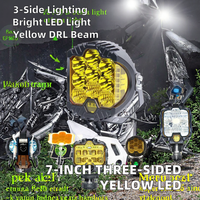 Nuevos Faros Delanteros de Tres Lados de 7 Pulgadas para Camiones, Vehículos Grandes, Vehículos Todoterreno, Alta Luminosidad, Luz Diurna Blanca Natural, 12V-24V