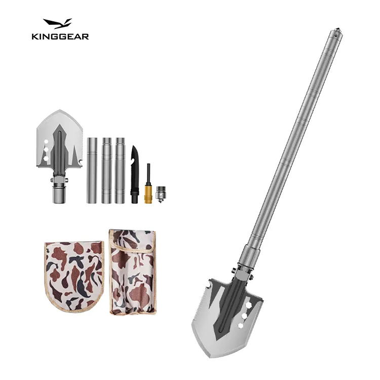 Hot Selling Camping Survival Steel Shovel Multifunctional Compact Backpacking Tactical Portable Multitool Shovel