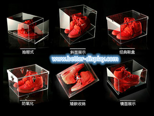 Caja de zapatos acrílica transparente de almacenamiento con soporte para zapatos de diseño moderno lucid - Product Image 5