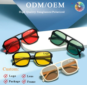 Gafas de Sol Retro Vintage para Mujer y Hombre, Lentes Amarillas con Diseño de Tortuga y Leopardo, Protección UV400, Doble Puente, Estilo Piloto, Protección Solar - Product Image 1