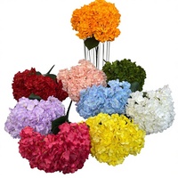 Hydrangea wangi buatan tangan untuk pernikahan, dekorasi lembut bunga buatan tangan 5 kepala untuk Hari Ibu, alat peraga fotografi Hydrangea