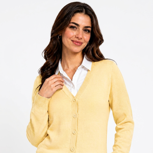 V-Neck Button <b>Cardigan</b> Sweater Soft Knit Long Sleeve <b>Lightweight</b> Sweatshirt Casual Office Wear Button Front Sweater Comfortable - Product Image 1