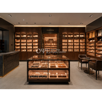 Humidor à cigares artisanal de grande taille avec deux portes et humidificateur intégré