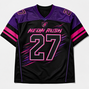 Maillot de football imprimé intégral à manches courtes, coupe oversize en mesh, style streetwear, pour fans, t-shirt de sport - Product Image 3