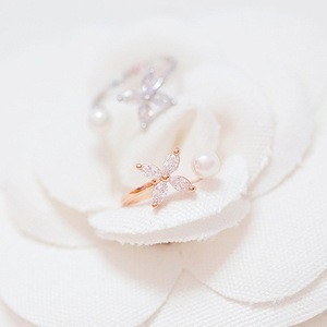 Anello <span class=keywords><strong>in</strong></span> <span class=keywords><strong>Argento</strong></span> Sterling 925 Fatto <span class=keywords><strong>a</strong></span> <span class=keywords><strong>Mano</strong></span>, con Perla e Fiore, per Donna, con Squisita Pietra CZ, Regolabile e Aperto, REETI Collezione Ufficio/Carriera Terza Edizione - Product Image 5