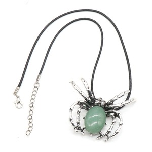 Healing Reiki Natural amatista cuarzo rosa ovalado piedra caída araña plateada multifuncional cristal colgante collar broche - Product Image 6