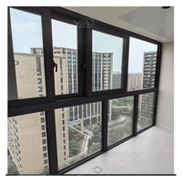 Ventanas Corredizas Modernas Horizontales de Aleación de Aluminio, Resistentes a Impactos y Huracanes, con Mosquitera Magnética y Persiana Enrollable para Proyectos de Villas