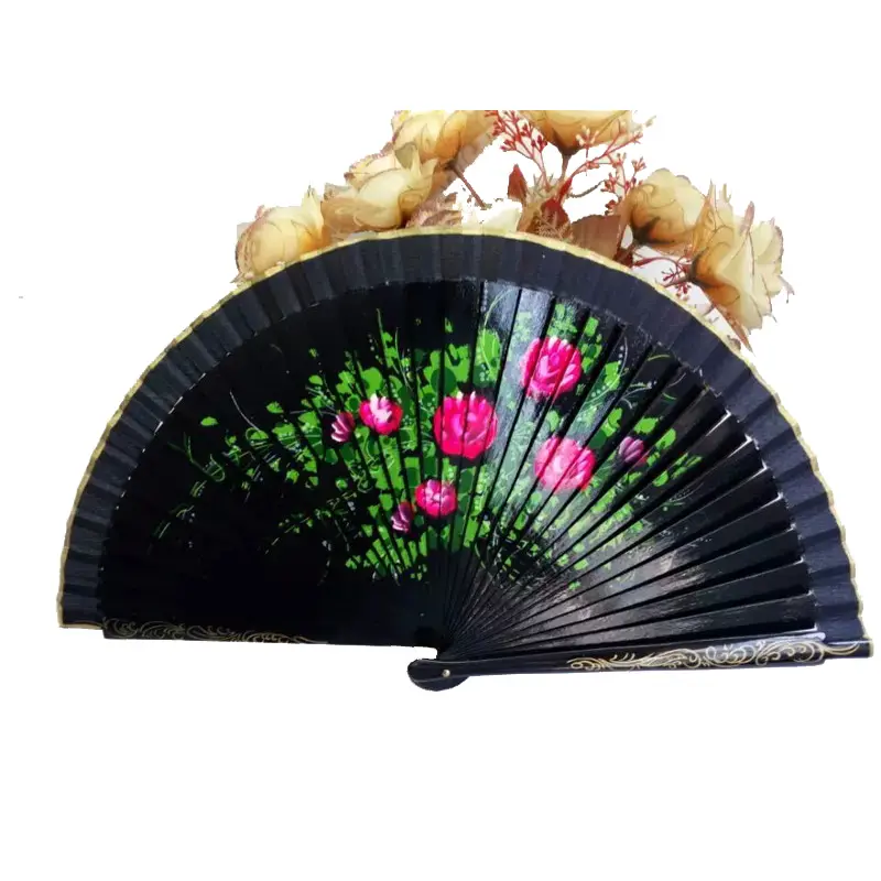 Wooden Crafts Hand Painted Spanish Fan
