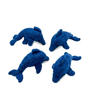 Handmade Knitted Traditional Dolphin Decorations Blue Cartoon <b>Animal</b> Indoor Christmas 100% Certified Wool Eco-Friendly Custom - Product Image 1