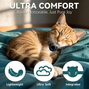 Reflective Cat <b>Collar</b> With Breakaway Safety Feature Lightweight Nylon For Small Cats Includes Bell - Product Image 5