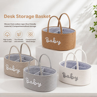 Panier de rangement tissé à la main en corde de coton écologique pour organiser jouets, vêtements et articles divers