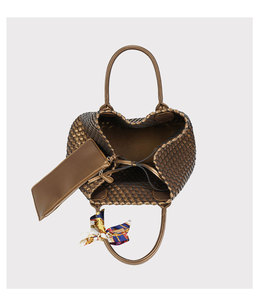 Sac à main de luxe pour femme, modèle 2024, design OEM, tissé, fait main, doublure PU, fermeture ouverte, imperméable - Product Image 5