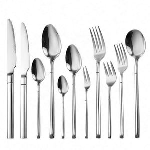 18/10 Stainless Steel Cutlery Set Custom Silver Gold <b>Black</b> <b>Rose</b> Gold Knife Fork Spoon Silverware Hotel Restaurant Flatware Set - Product Image 1