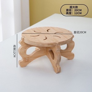 Plateau rond en bambou massif pour plantes, petit, portable, pour l'intérieur et l'extérieur - Product Image 5