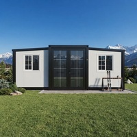 Maison conteneur de luxe à double aile, insonorisée et écoénergétique, pour projet d'hébergement de station de villégiature hivernale en pied de montagne