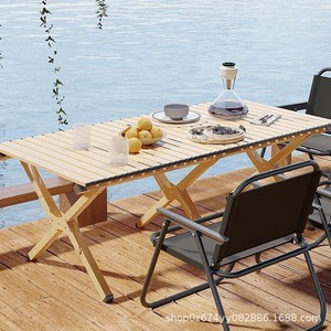 ชุดโต๊ะและเก้าอี้พับได้สำหรับกิจกรรมกลางแจ้ง ยี่ห้อของเราเอง ผลิตจากโลหะ พกพาสะดวก เหมาะสำหรับการตั้งแคมป์ งานสังสรรค์ในครอบครัว และกิจกรรมสร้างทีม - Product Image 3