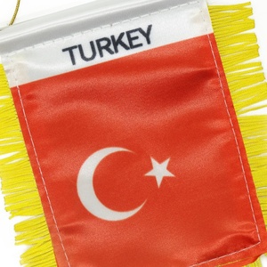 Drapeau d'équipe à motif turc avec pompon doré OEM ODM 10x15 cm – Drapeaux et bannières d'extérieur personnalisés <span class=keywords><strong>Laitu</strong></span> sur mesure - Product Image 4