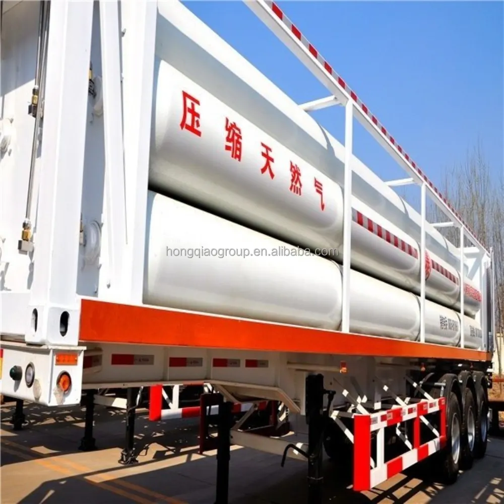 40FT 20FT Wadah CNG Tabung Skid Trailer dengan 8-12 Tabung Bundel