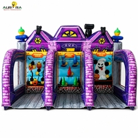 Stand de jeu gonflable trois-en-un pour Halloween avec défis de lancer pour les opérateurs de parcs d'attractions